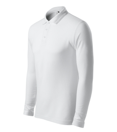 Galléros póló férfi - Pique Polo LS-fehér