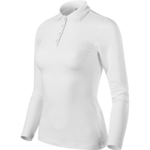 Galléros póló női - Pique Polo LS-fehér