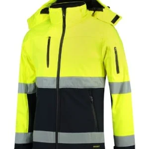 Softshell kabát unisex - Bi-color EN ISO 20471 Softshell-fluoreszkáló sárga