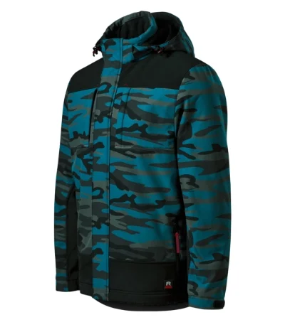Téli softshell kabát férfi - Vertex Camo-camouflage petrol