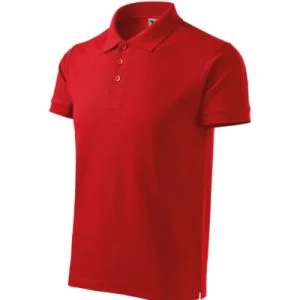 Galléros póló férfi - Cotton Heavy-piros