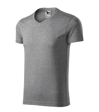 Póló férfi - Slim Fit V-neck-sötétszürke melírozott Póló férfi - Slim Fit V-neck-sötétszürke melírozott