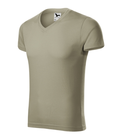 Póló férfi - Slim Fit V-neck-világos khaki Póló férfi - Slim Fit V-neck-világos khaki