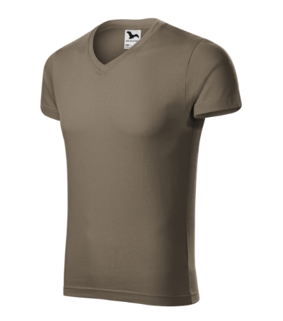 Póló férfi - Slim Fit V-neck-army Póló férfi - Slim Fit V-neck-army