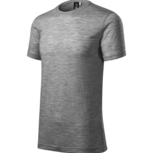 Póló férfi – Merino Rise-sötétszürke melírozott Póló férfi - Merino Rise-sötétszürke melírozott