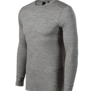 Póló férfi – Merino Rise LS-sötétszürke melírozott Póló férfi - Merino Rise LS-sötétszürke melírozott
