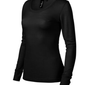 Póló női - Merino Rise LS-fekete