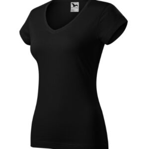 Póló női – Fit V-neck-fekete Póló női - Fit V-neck-fekete