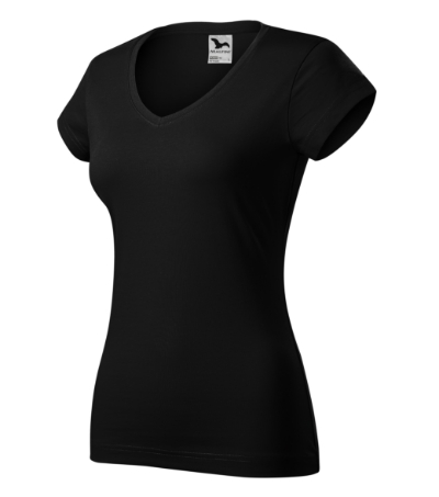 Póló női - Fit V-neck-fekete Póló női - Fit V-neck-fekete