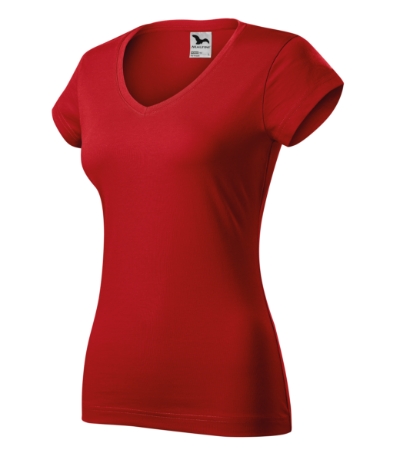 Póló női - Fit V-neck-piros Póló női - Fit V-neck-piros