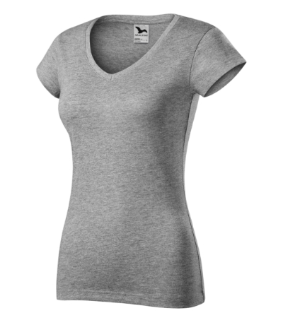 Póló női - Fit V-neck-sötétszürke melírozott Póló női - Fit V-neck-sötétszürke melírozott