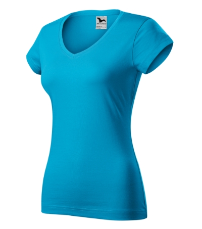 Póló női - Fit V-neck-türkiz Póló női - Fit V-neck-türkiz