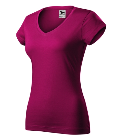 Póló női - Fit V-neck-fukszia Póló női - Fit V-neck-fukszia