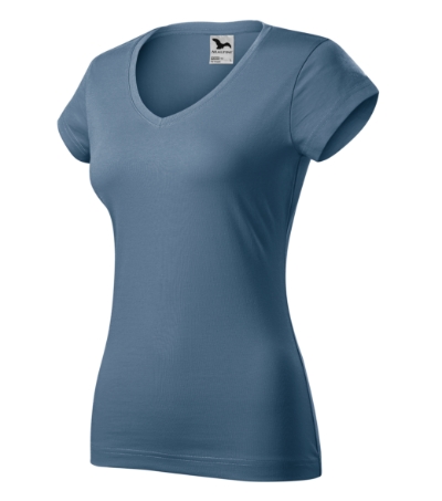 Póló női - Fit V-neck-farmerkék Póló női - Fit V-neck-farmerkék
