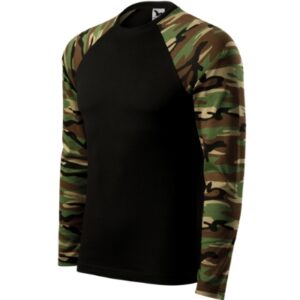 Póló unisex – Camouflage LS-barna terepszín Póló unisex - Camouflage LS-barna terepszín