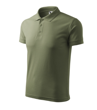Galléros póló férfi - Pique Polo-khaki Galléros póló férfi - Pique Polo-khaki