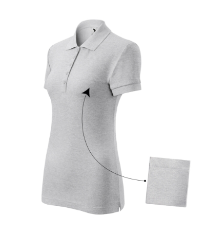 Galléros póló női - Cotton-világosszürke melírozott Galléros póló női - Cotton-világosszürke melírozott