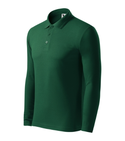Galléros póló férfi - Pique Polo LS-dark green Galléros póló férfi - Pique Polo LS-dark green