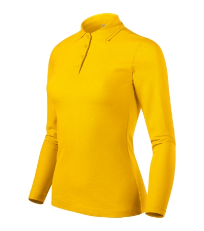 Galléros póló női - Pique Polo LS-sárga Galléros póló női - Pique Polo LS-sárga