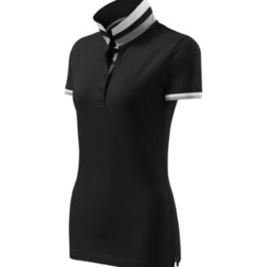 Galléros póló női – Collar Up-fekete Galléros póló női - Collar Up-fekete