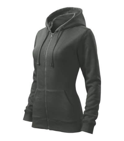 Felső női - Trendy Zipper-sötét palakő Felső női - Trendy Zipper-sötét palakő