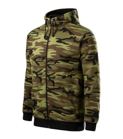 Felső férfi - Camo Zipper-zöld terepszín Felső férfi - Camo Zipper-zöld terepszín