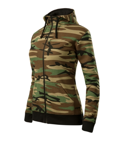 Felső női - Camo Zipper-barna terepszín Felső női - Camo Zipper-barna terepszín