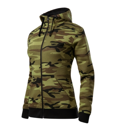 Felső női - Camo Zipper-zöld terepszín Felső női - Camo Zipper-zöld terepszín