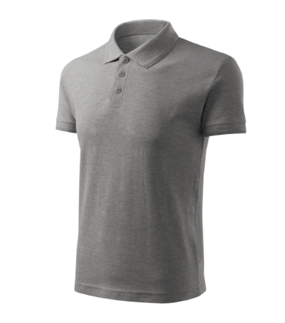 Galléros póló férfi - Pique Polo Free-sötétszürke melírozott Galléros póló férfi - Pique Polo Free-sötétszürke melírozott