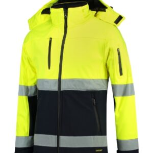 Softshell kabát unisex - Bi-color EN ISO 20471 Softshell-fluoreszkáló sárga